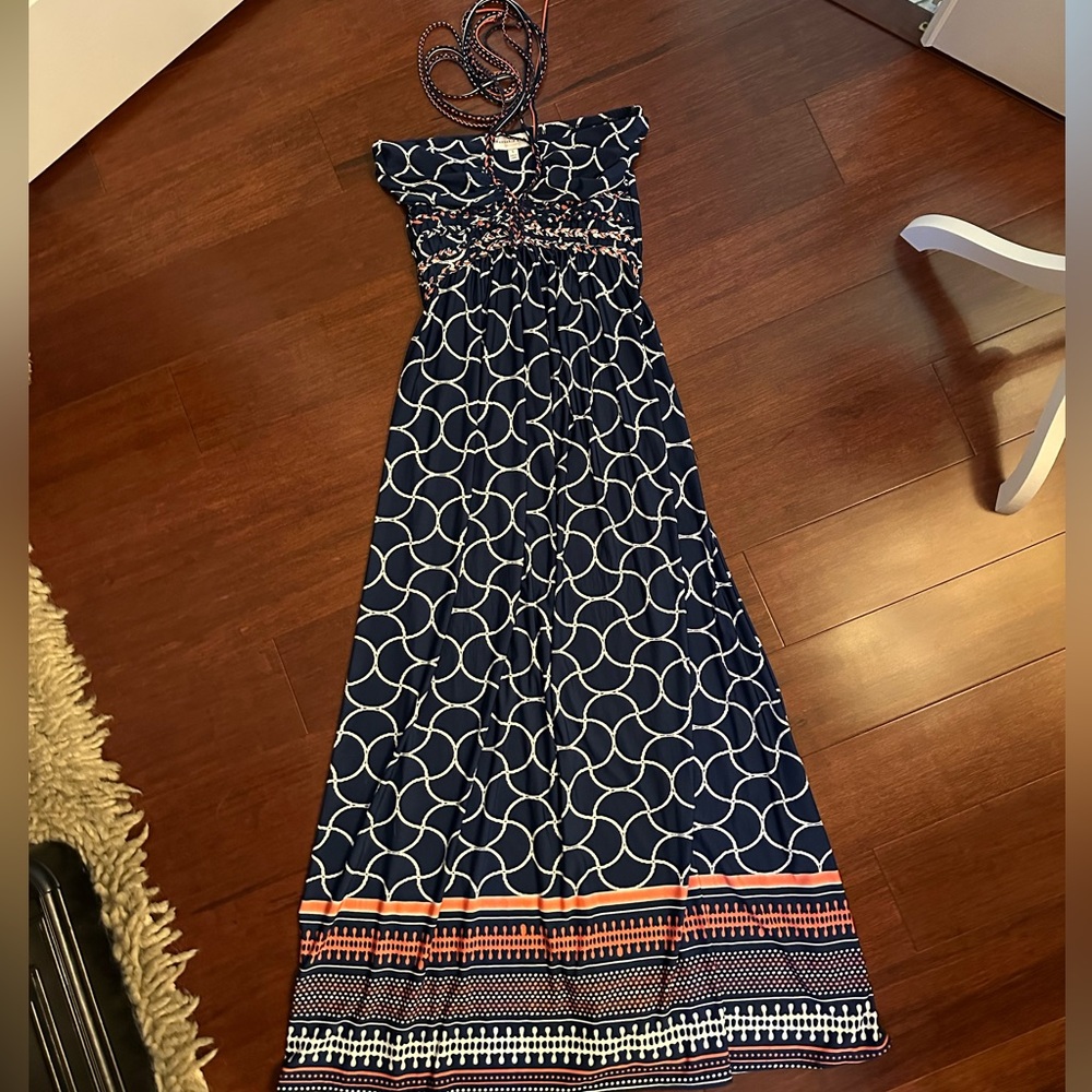Beach Halter Maxi Dress, Womens Small, Resortwear